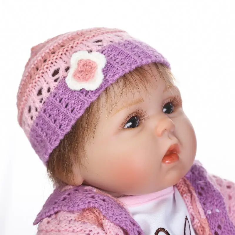 42 см мягкая ткань тела силиконовая кукла возрожденная Bonecas Baby Reborn Реалистичная