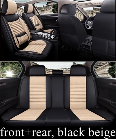 Beige Передний+ задний Чехол для сидения автомобиля для toyota lc200 mark 2 premio prius 20 30 rav 4 rav4 tundra venza verso - Color Name: Beige