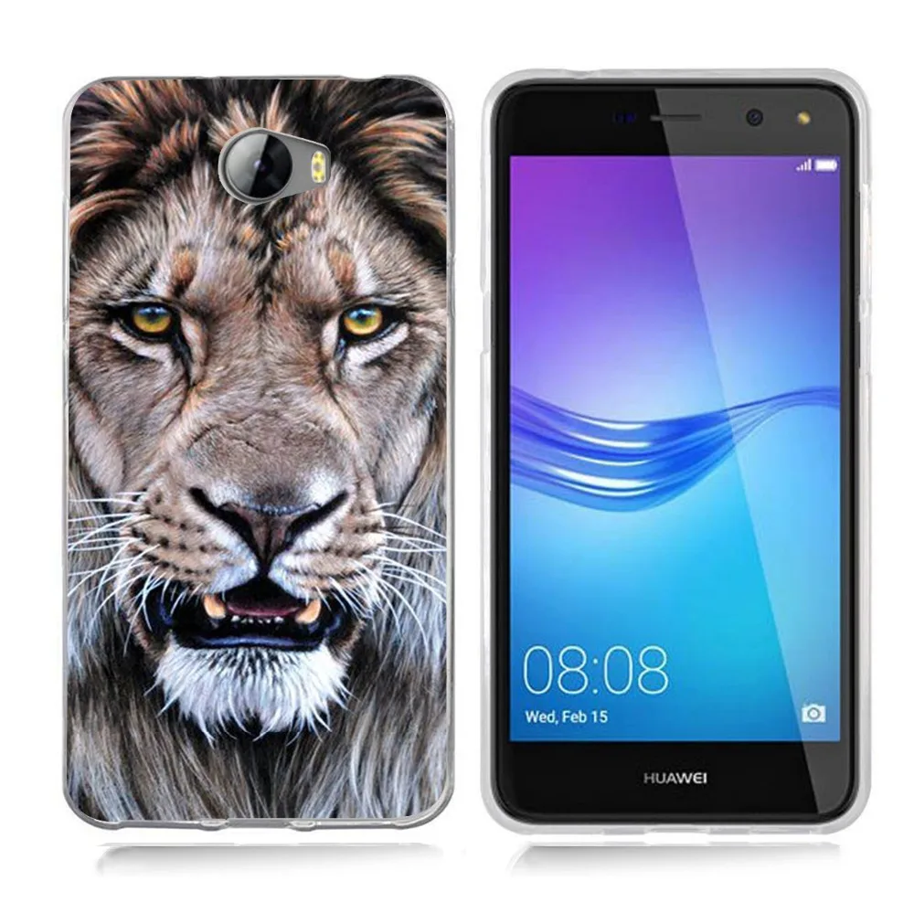 Для huawei P9lite/P8 Lite 2016 2017 Y5 II 2 Y5ii/Y6II компактный лев леопард тигр силиконовый