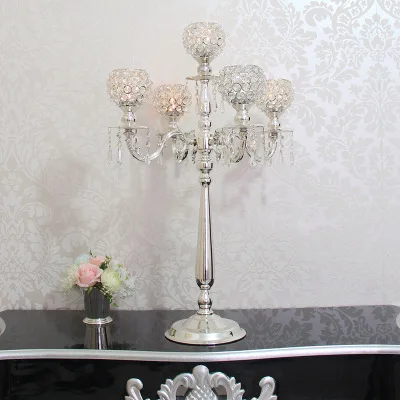 76 см высокий Блестящий серебряный или Золотой металлический канделябр