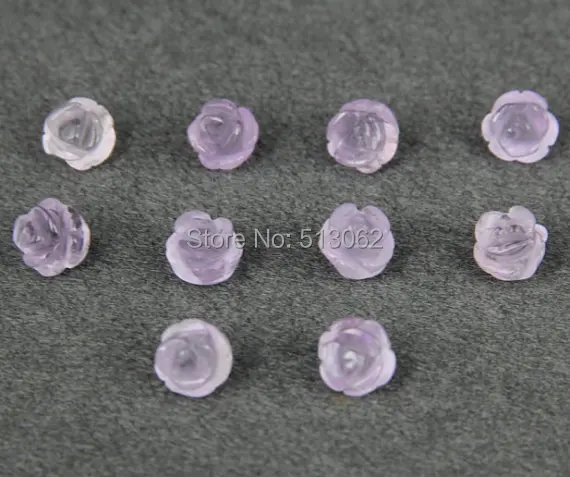 10mm Natural Purple Quartz Raw Crystal Flower Beads Earring Charm Carved Spacer Accessories 10pcs/lot | Украшения и аксессуары