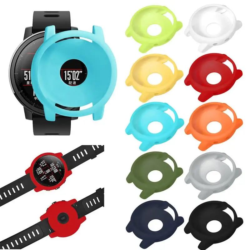 

Protector Shell for Xiaomi Huami For Amazfit 2/2S Stratos Full Frame Silicone Protective Case for amazfit 2 stratos Watch Frame