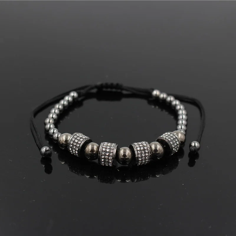 Black Gun 4 Round Модные Anil arjandas MACRAME ткань круглый трубчатый браслет Для мужчин штаны золотого цвета Цвет микро проложить циркониевые Бусы Браслеты с подвесками плетеный браслет ювелирные изделия - Окраска металла: Black Gun 4 Round