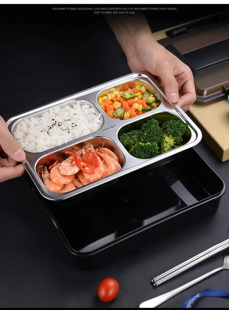 304 нержавеющая сталь металл Bento Box японский стиль дети офис Ланчбокс Тепловой Мужская детская коробка для завтрака сумка набор контейнер для еды