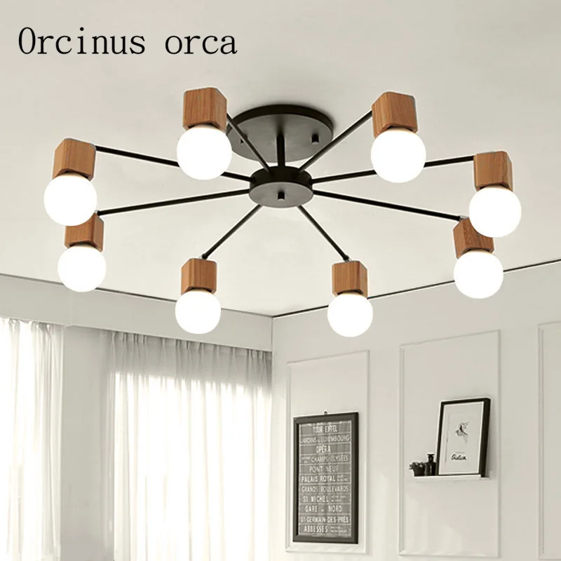 

AC100-240V wood LED ceiling lights living room bedroom children's room ceiling lamp modern free shipping