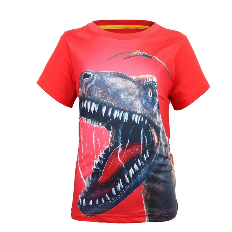 

Hot Sale new Dinosaur World Children Kids 3-8 Years Short Tops Tees T Shirt Fille Summer Teenage Boys
