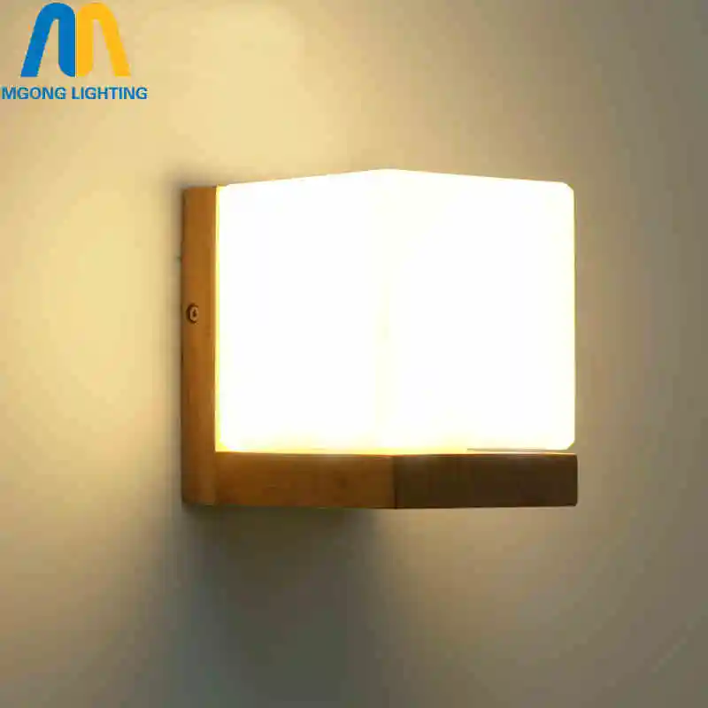 Современный деревянный стеклянный настенный светильник освещение для прихожей