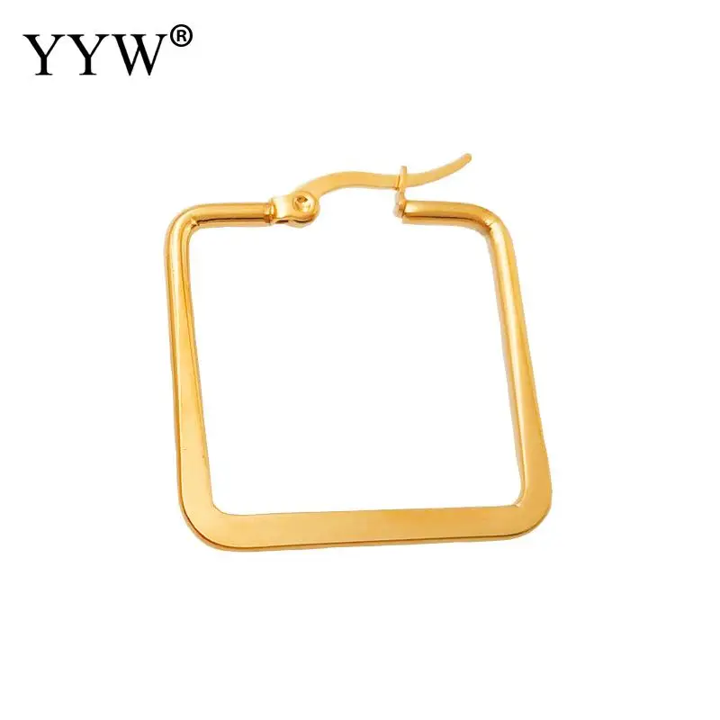 Модные женские золотые геометрические серьги кольца из нержавеющей стали