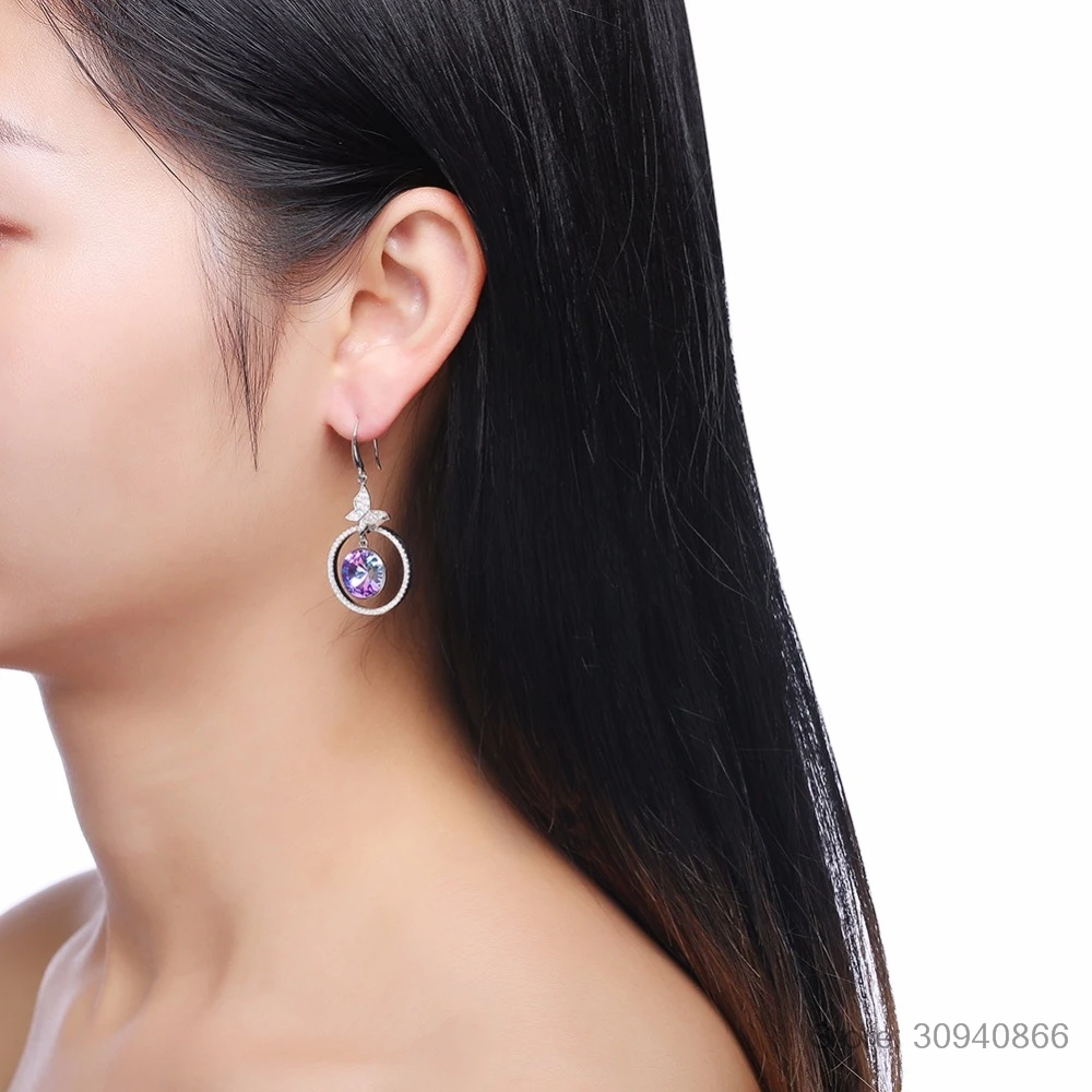 Серьги подвески женские из серебра 925 пробы с кристаллами|Серьги-подвески| |