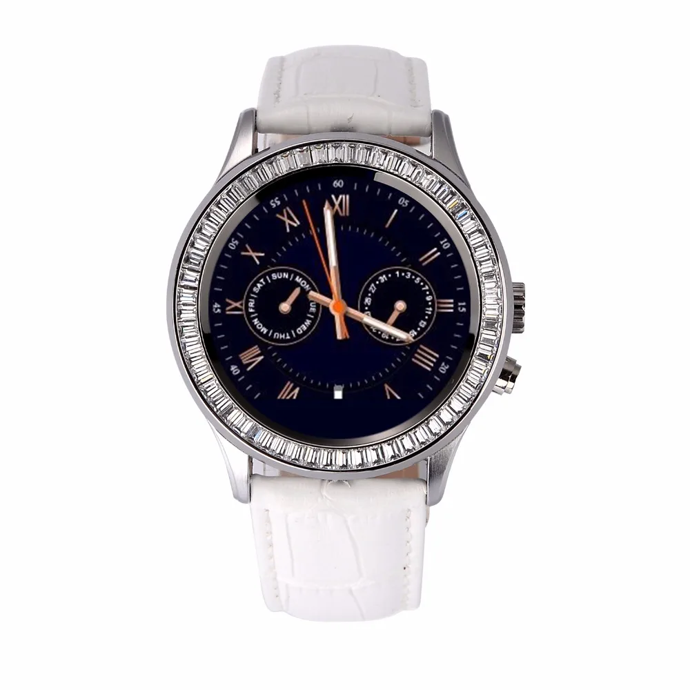 Женские Алмазные умные часы с пульсометром водонепроницаемые Bluetooth и камерой для