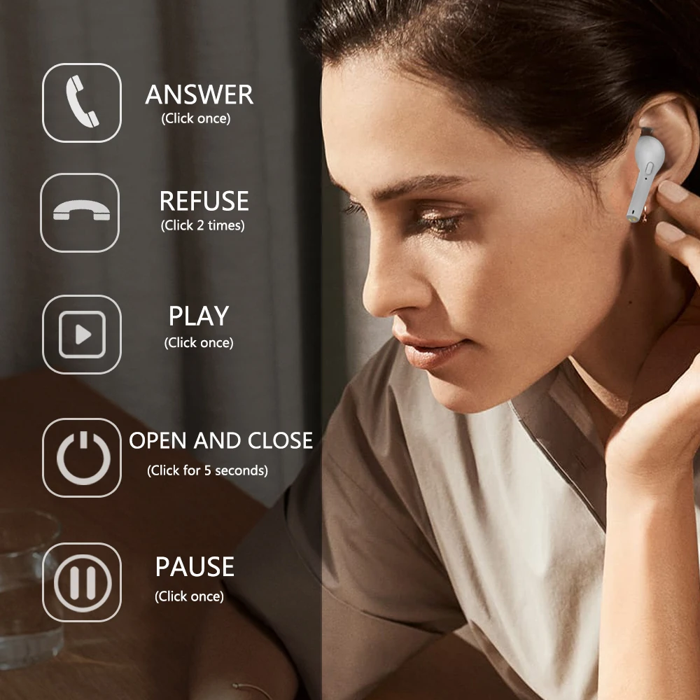 Bluetooth наушники беспроводные мини одного гарнитура микрофон с 3300 мАч Мощность