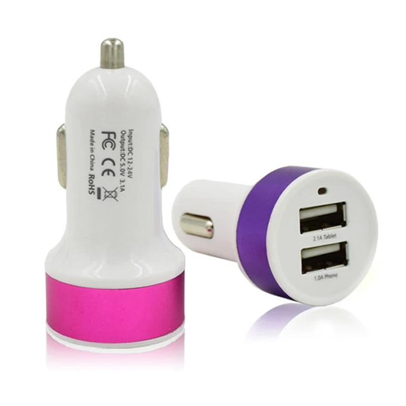 5V 1A 2 порта мини USB Автомобильное зарядное устройство двойной порт авто адаптер с