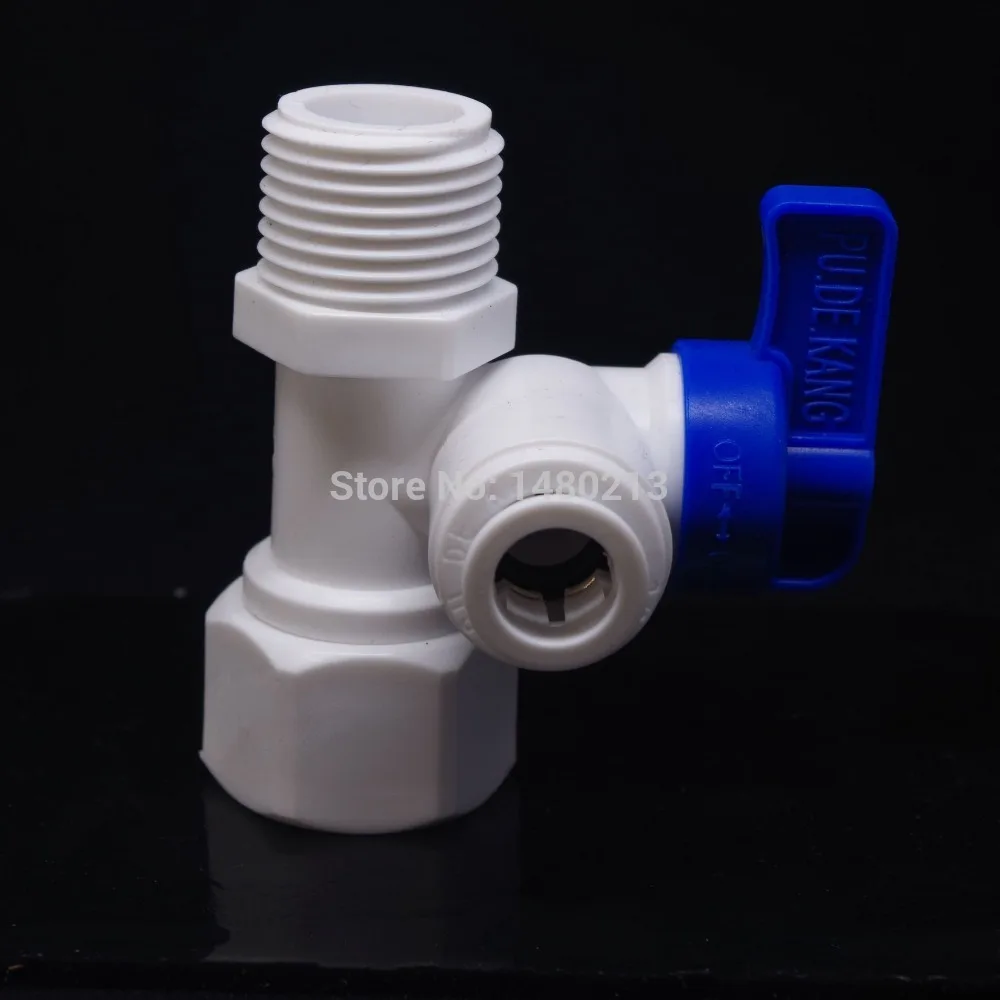

Tee 1/2" Male BSP-3/8" OD-1/2" Female BSP Tap Shut Off Ball Valve Connection Aquarium RO Water Filter Reverse Osmosis System