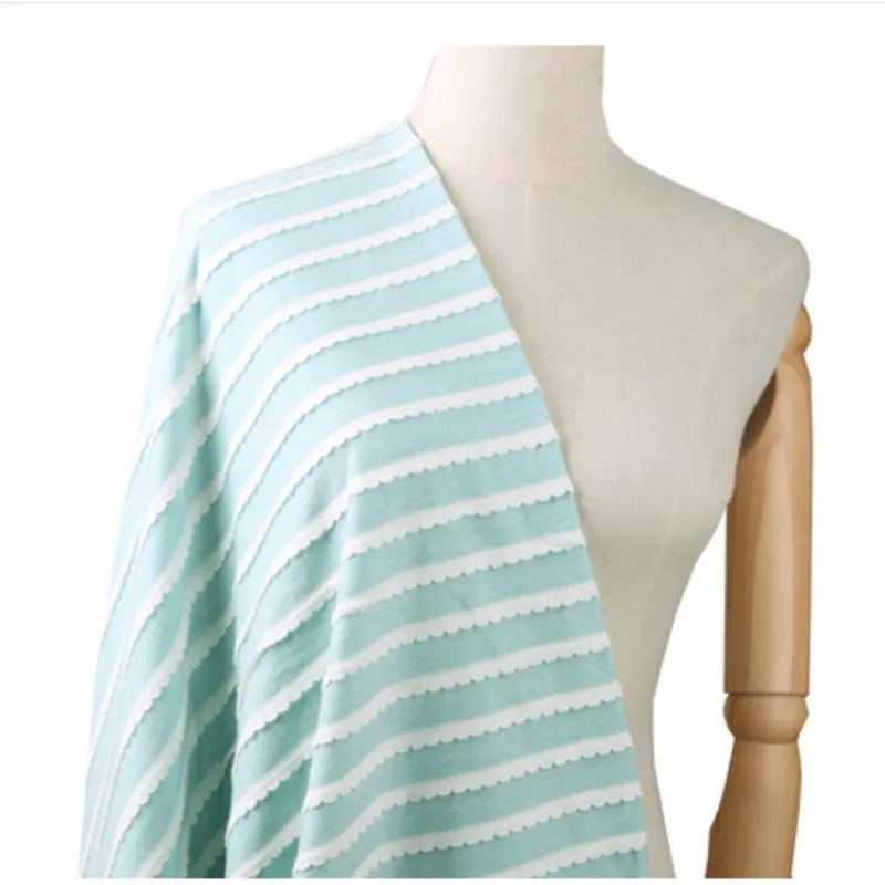 Летняя жаккардовая ткань полосатая хлопковая для женщин тонкая футболка юбка