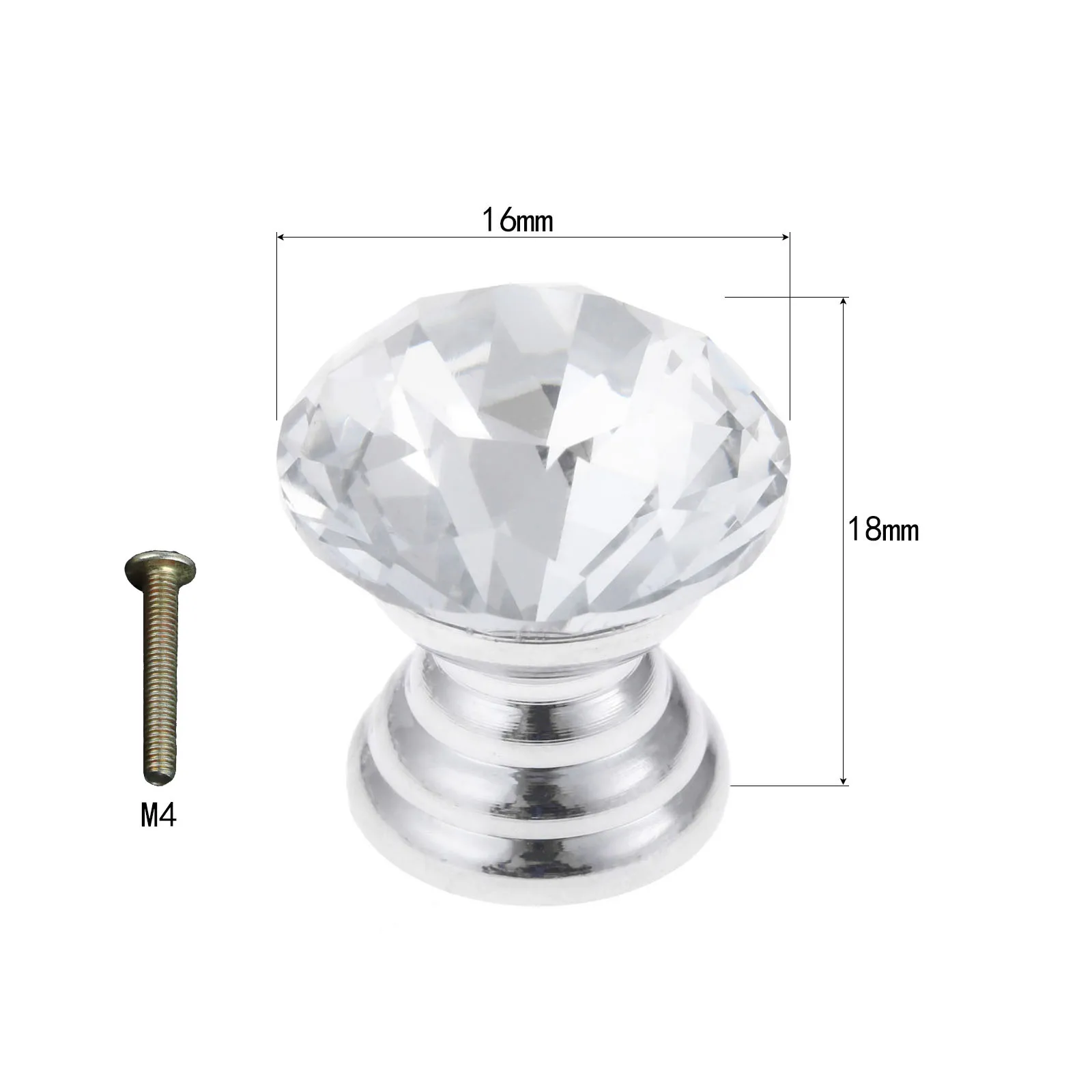 DRELD 5 шт 12/18/20mm четкие ювелирные изделия из хрусталя подарок ящик ручка мебельная фурнитура Ручка для шкафа потянуть Home Decor