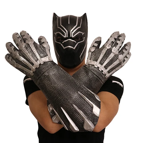 Pair Glove with Mask Фильм Черная пантера коготь перчатки маска для костюма на Хэллоуин косплей-реквизиты для вечеринки для взрослых мужчин женщин - Цвет: Pair Glove with Mask