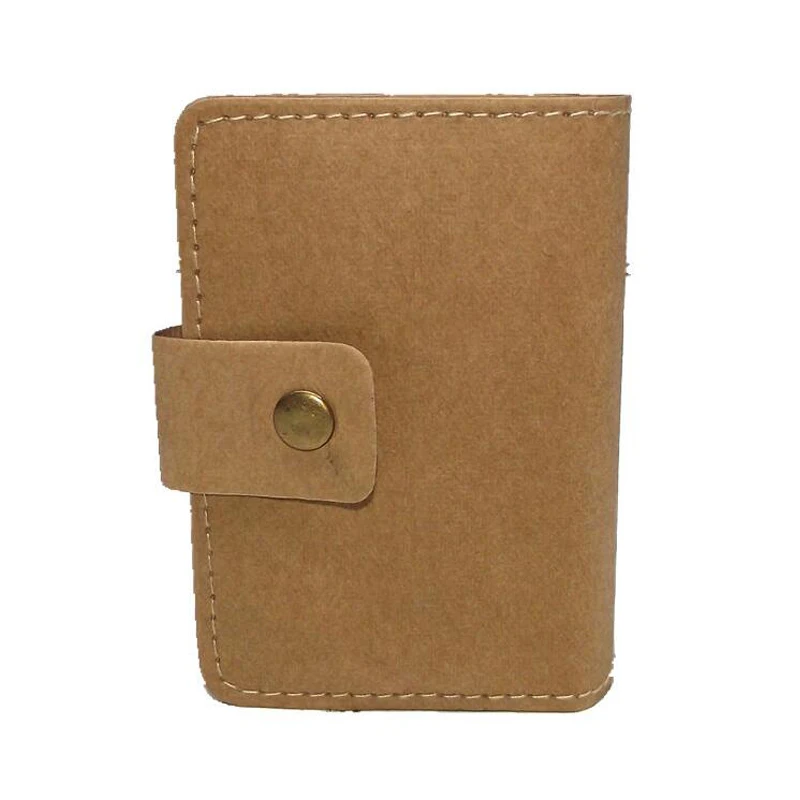 10pcs/set Washable Kraft Paper Card Holder Women & Men's Name Business Bank Credit ID Cards Wallet Bag Name Card Holder 20 Cards