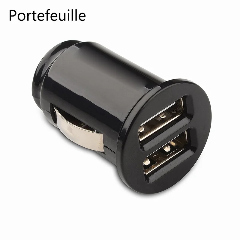 Portefeuille Mini Dual USB Автомобильное зарядное устройство для iPhone 7 Plus 8 X Xiaomi Redmi 4x Note 4 samsung Galaxy S8 мобильный телефон Автомобильная сигарета - Тип штекера: Dual USB Car Charger