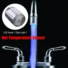 Светодиодный светильник для смесителя для воды, светящийся кран для душа, кухни, ванной, RGBмногоцветныйсиний светящийся