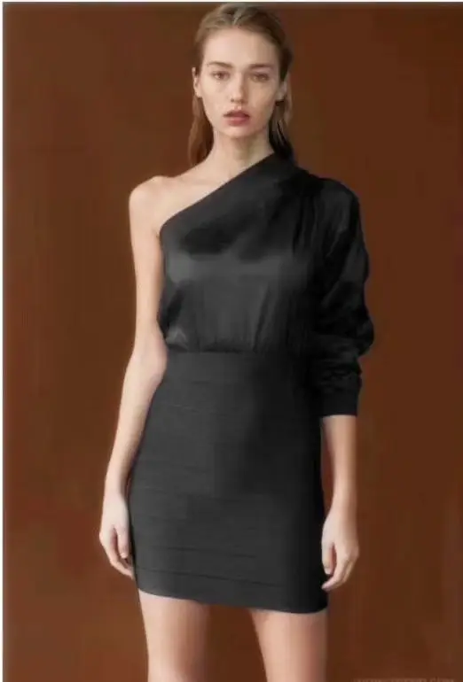 2019 Мини платье сексуальное женское с открытой спиной и одним плечом