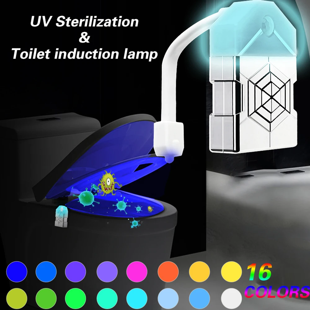 

16 Color Auto-Sensing Toilet Light WC Led Night Light Motion Sensor Smart Back light For Toilet Bowl Bathroom Night light