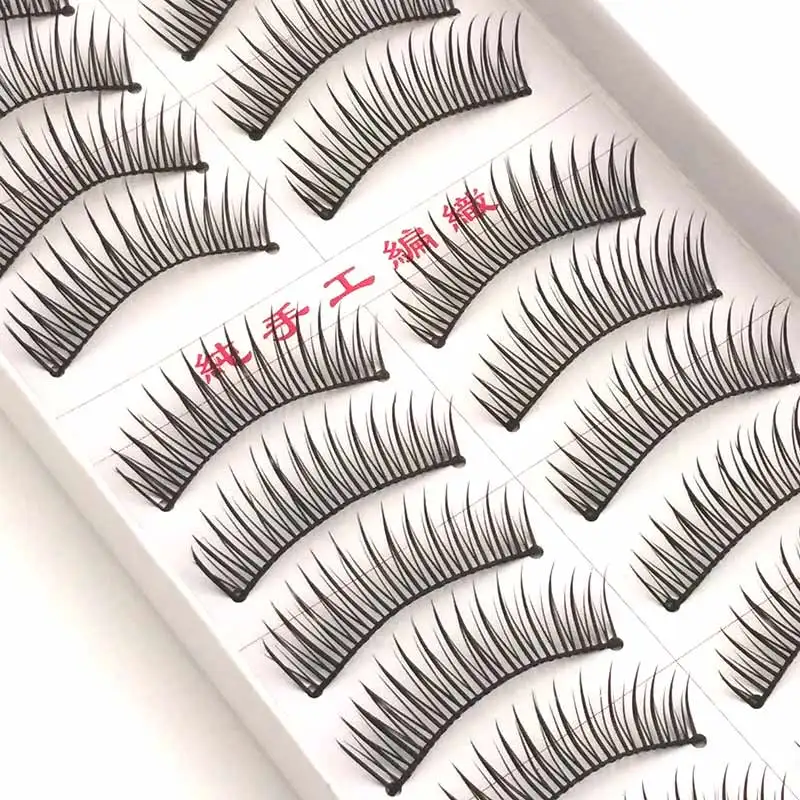 10 пар Накладные ресницы натуральные длинные накладные черные ручной работы