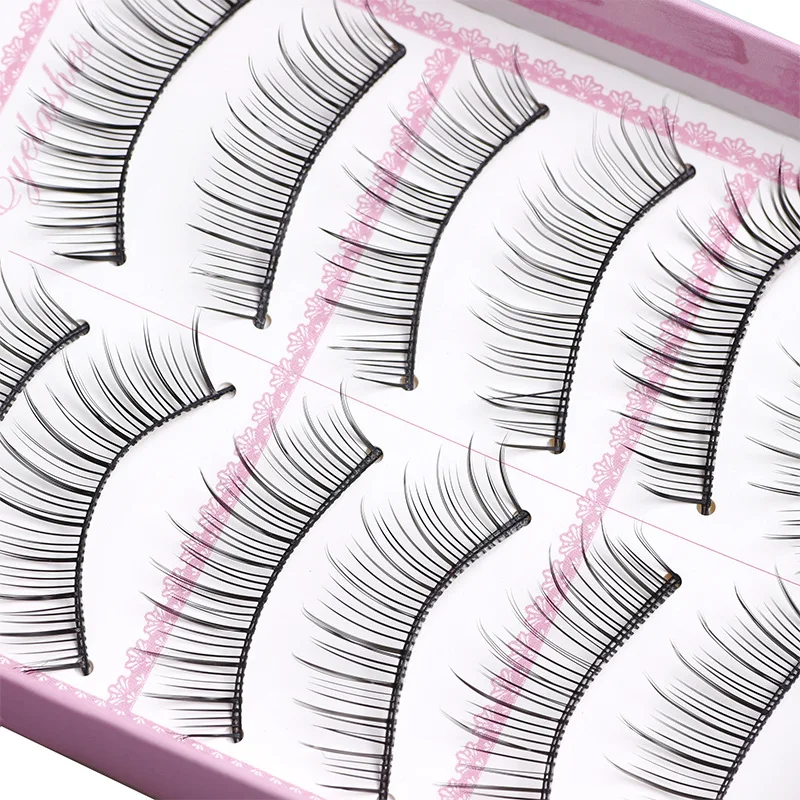 

New 10 Pairs 3D Soft Faux Mink Hair False Eyelashes Natural Messy Eyelash Crisscross Fluffy Lashes Extension Eye Makeup Tools