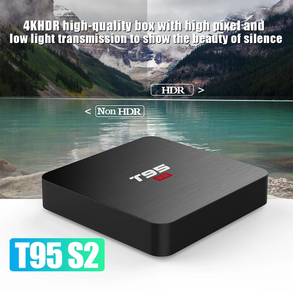 ТВ-приставка T95 S2 Android 7 1 OS Smart TV BOX 2 Гб 16 четырехъядерный процессор Amlogic S905W 4 ГГц WiFi