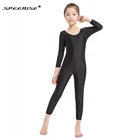 Комбинезон для мальчиков и девочек SPEERISE, черный облегающий комбинезон из спандекса с длинным рукавом, танцевальные костюмы с круглым вырезом