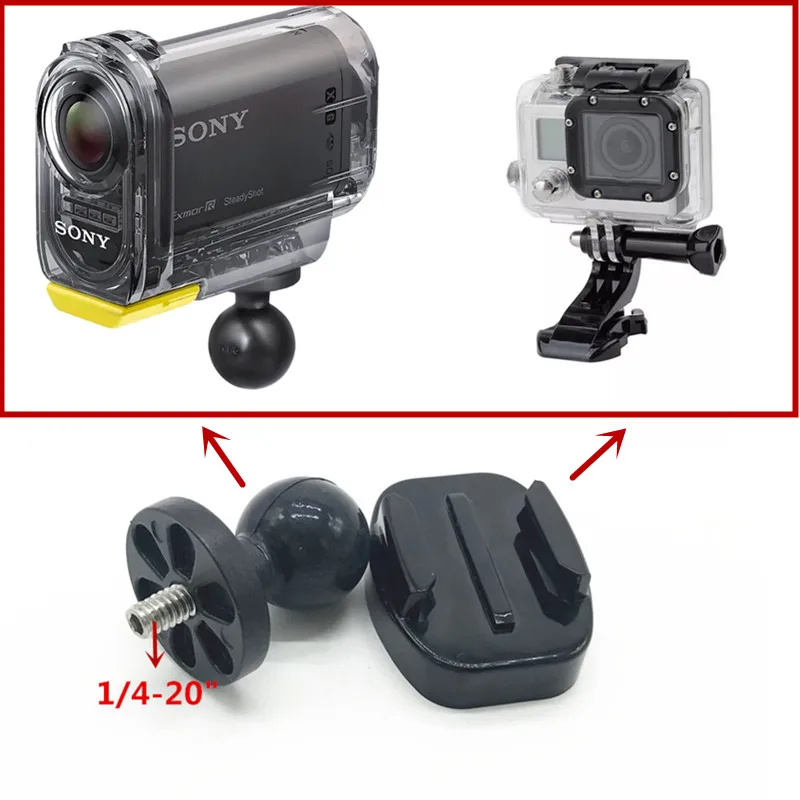 1 &quotдюйм (25 мм) шар с резьбой 1/4 inch 20 + Плоский поверхностный адаптер основание для