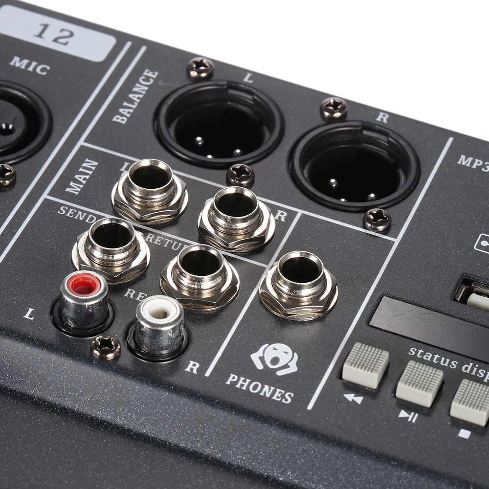 Ammoon 120S USB 12 каналов микрофон линейный аудио миксер пульт XLR вход 3 полосный
