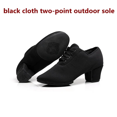 Women's Leather Latin Dance Shoes Ballroom Dancing Shoes Soft Sole Sailor Dance Shoes Adult Practice Dance Shoes Of Cloth - Цвет: cloth 2-point out