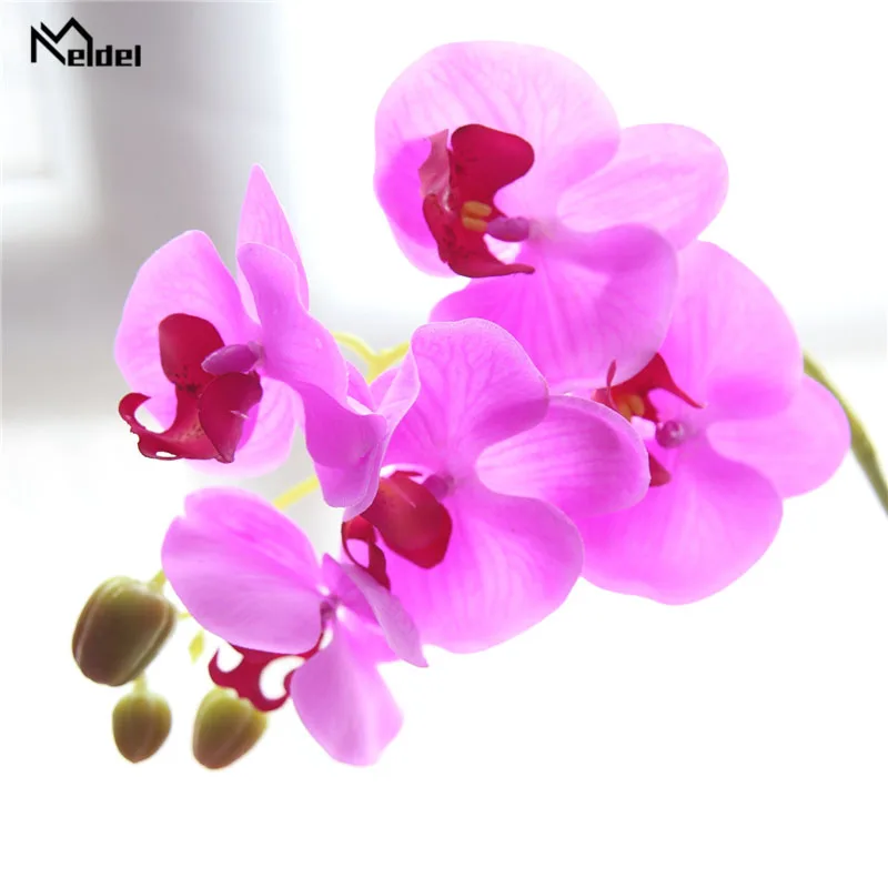 Meldel Wedding Bouquet Bridesmaids Holder Orchid Flower Artificial Phalaenopsis Arrangement DIY Home Office Decor | Свадьбы и