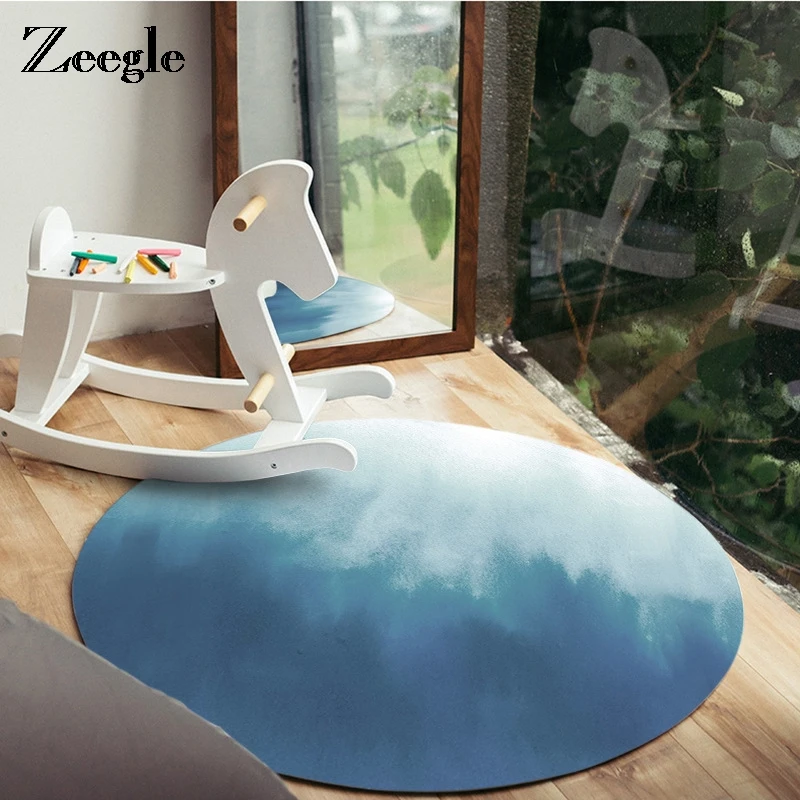 

Zeegle Nordic Series Round Carpets For Living Room Computer Chair Area Rug Children Play Floor Mat Home Decor Rugs And Carpets