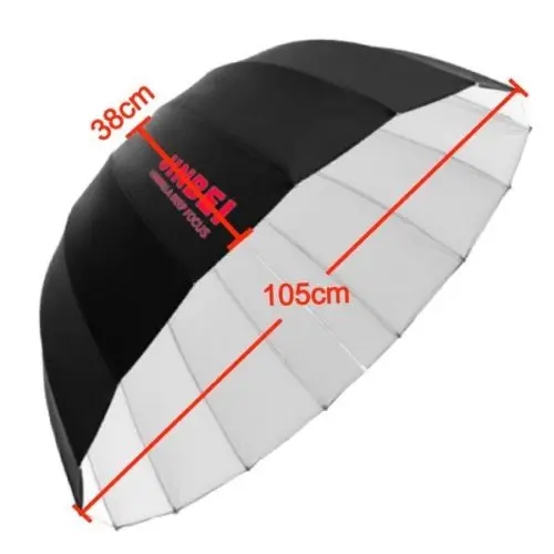 Jinbei Studio 105 см 41 ''черный и белый 16 стержней глубокий зонтик для вспышки