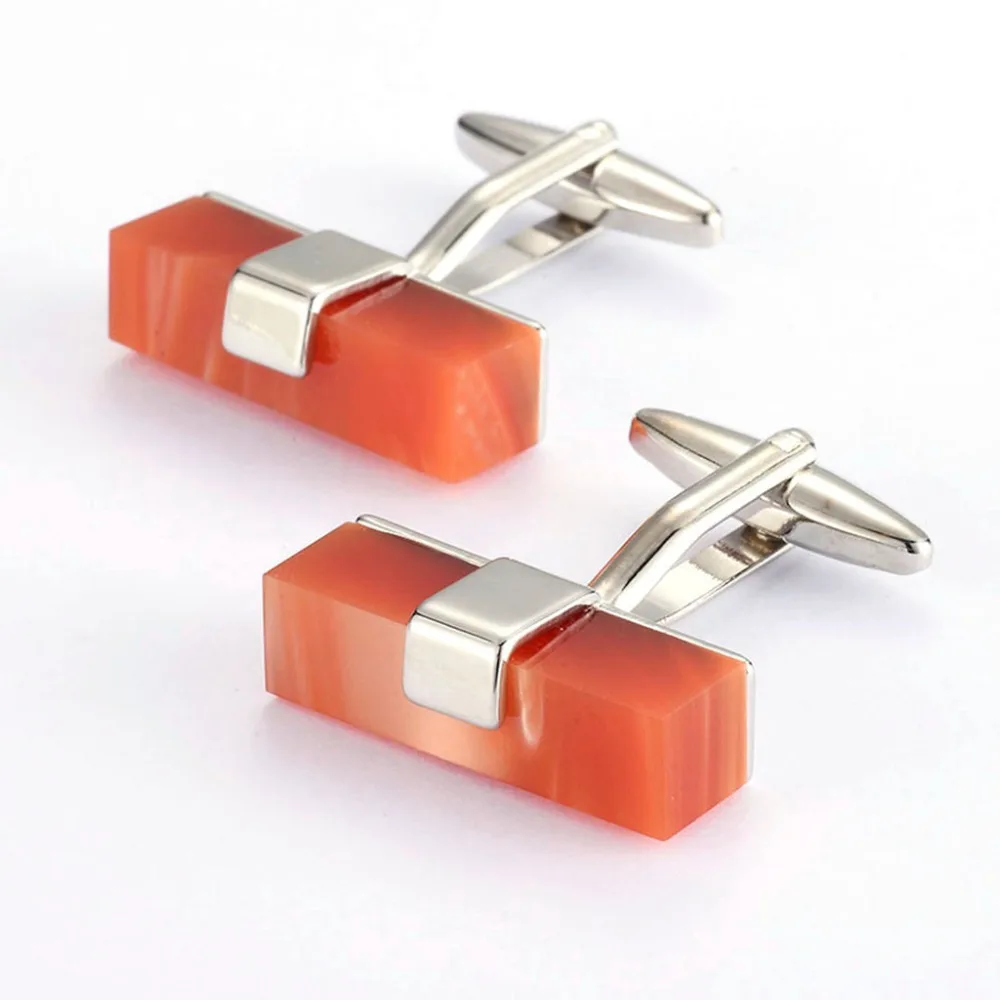 KBAP Red Carnelian Cufflinks for Men French Shirt Sleeve Button Cuff Links Wedding Favor Cufflink Link Fashion Jewelry | Украшения и