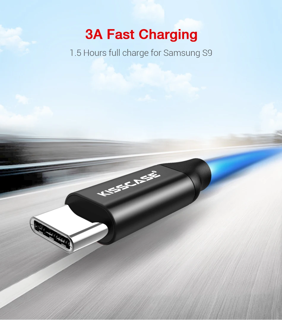 KISSCASE 3A кабель для быстрой зарядки Micro USB кабель для передачи данных type C USB C кабель из алюминиевого сплава TPE USB кабель для зарядки iPhone зарядное устройство