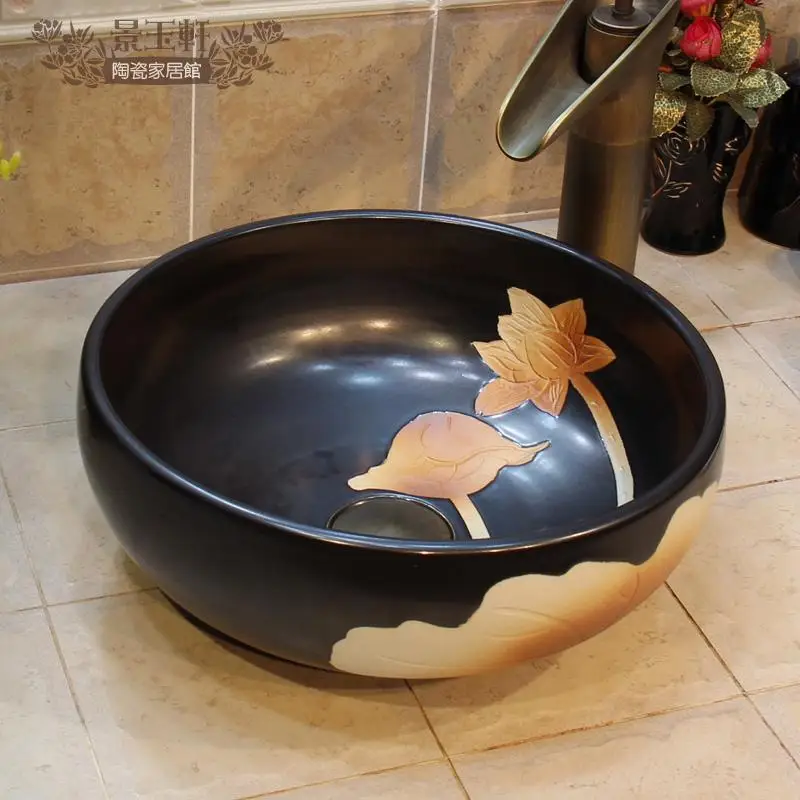 Jingdezhen Ceramic small night charged 35 cm washbasin Counter Basin Artistic |