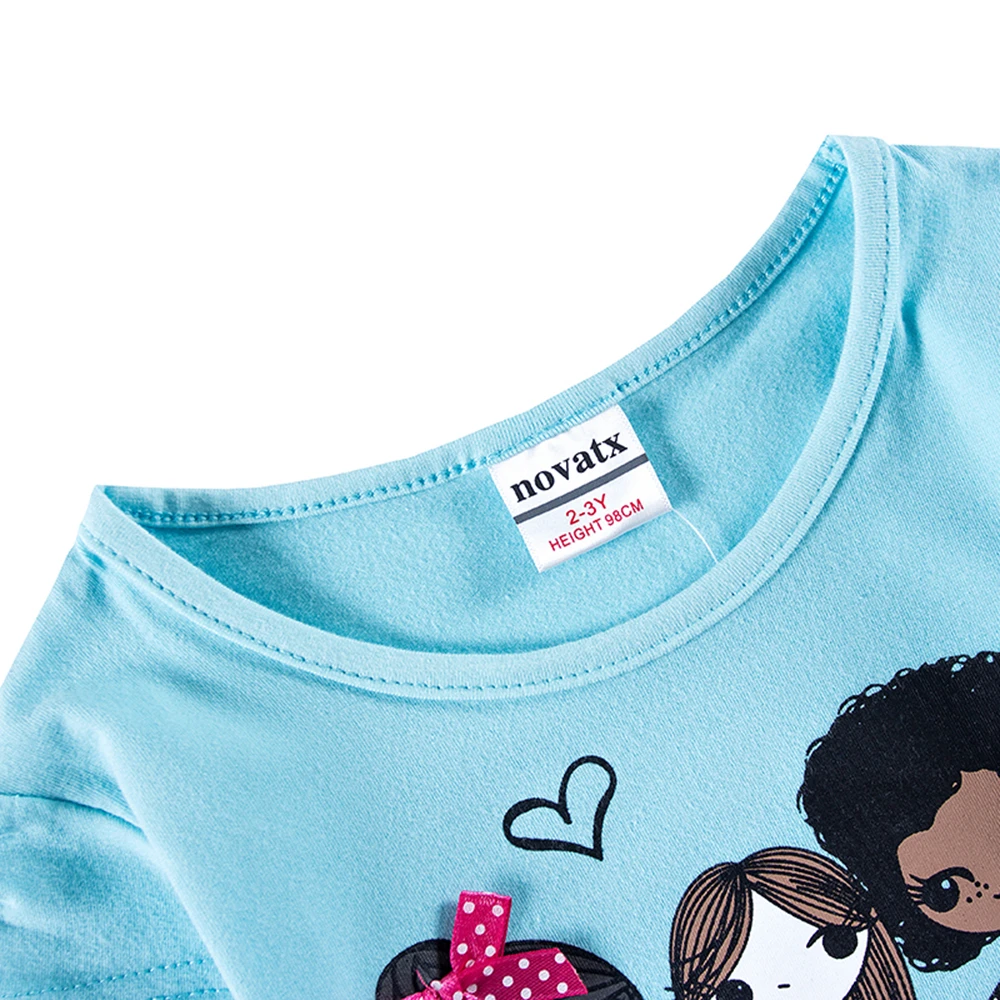 JUXINSU Toddler Girls Cotton Long Sleeve Dresses Three Stylish Little Cartoon Autumn Winter Girl Casual Dress for 1-5 Year | Детская