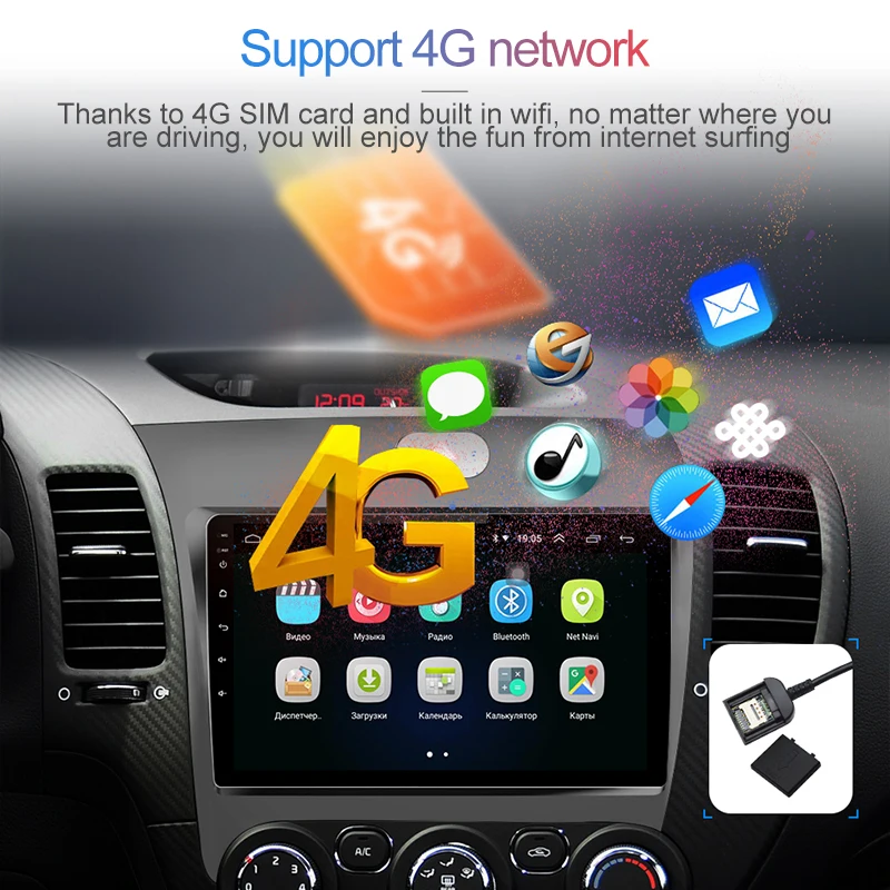 Junsun Штатное Головное устройство For KIA Cerato 2 forte GPS навигатор Android 8.1 aвтомагнитола магнитола 2 din автомагнитолы 2DIN Андроид для Киа церато штатная магнитола 2GB+32GB автомобильная мультимедиа