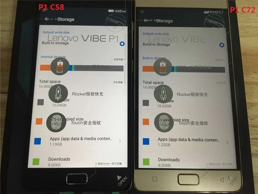 Vibe P1C58 4G сотовый телефон Android 5,1 Snapdragon 615 Восьмиядерный 5,5 ''1920x1080 3 грамма 16 ГРОМ 13 МП 5000 мАч