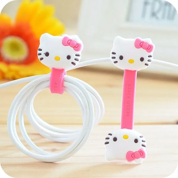 Силиконовый уплотнительный зажим Kawaii Kitty Cat. Опрятные уплотнительные зажимы для хранения. Намоточный шнур для наушников, органайзер, держатель для провода