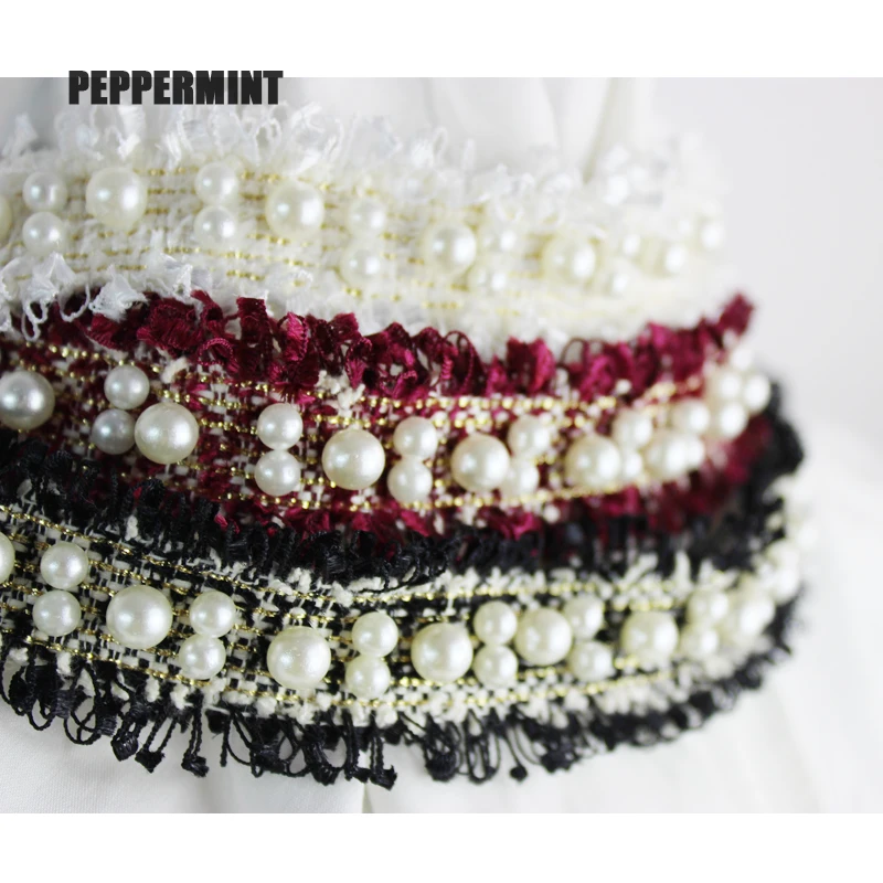 1 ярд твидовый 3 см золотой жемчуг вышитая бисером кружевная отделка Лента ткань