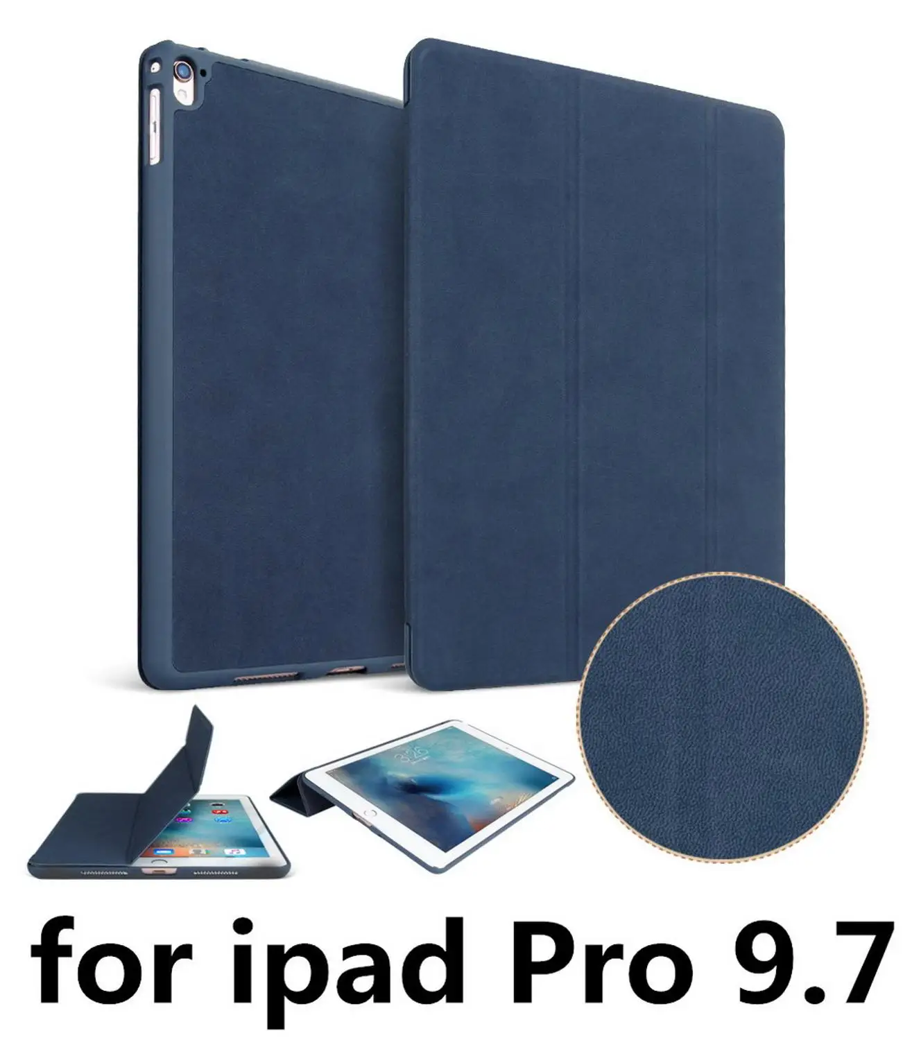 Blue pro 9 7 luwen Чехол для Apple iPad Pro 9,7 дюйма 1:1, YCJOYZW матовый PU Высокое качество олень кожа защитный Смарт сна Пробуждение - Цвет: Blue pro 9 7 luwen