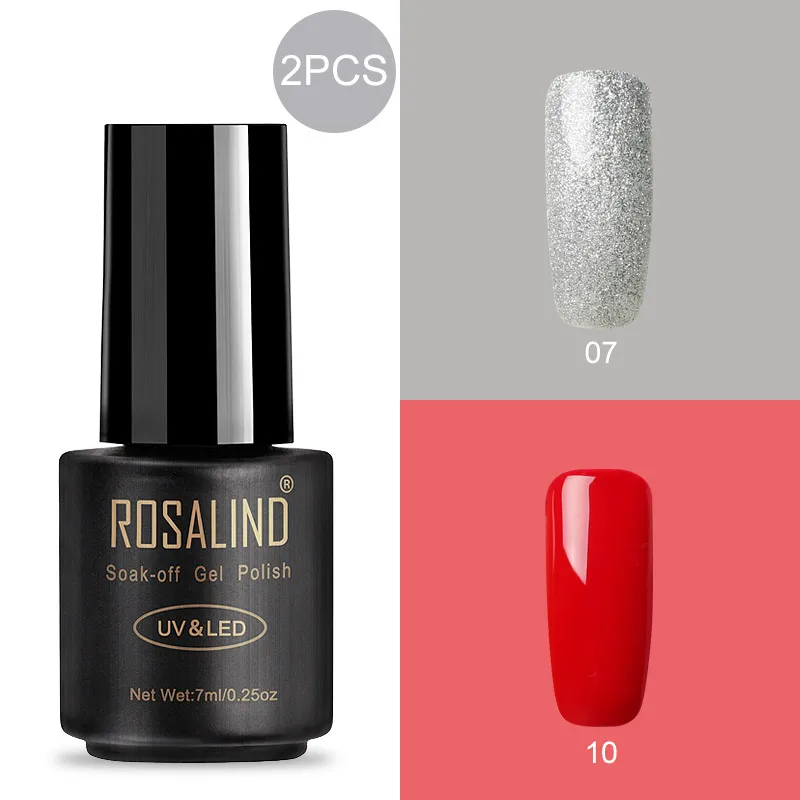 RA-2GELS-23 ROSALIND 7 мл Гель-лак для ногтей Полупостоянный УФ-гель гибридный набор для маникюра впитывающий лак белый праймер - Цвет: RA-2GELS-23