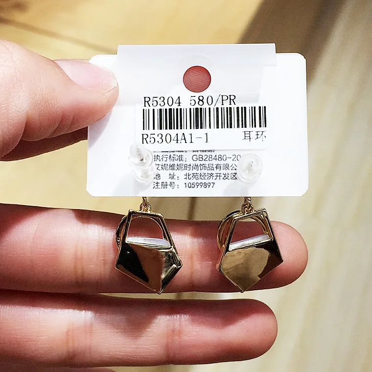 Неравномерность Геометрическая оболочка серьги 925 серебро булавки