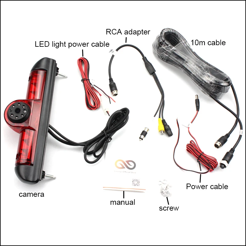 Greenyi автомобиля 170 градусов Задняя камера заднего вида тормозной светильник