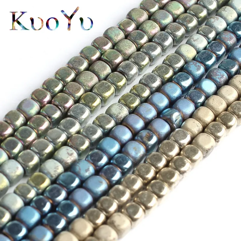 3 мм натуральные матовые квадратные яркие цветные гематитовые бусины для