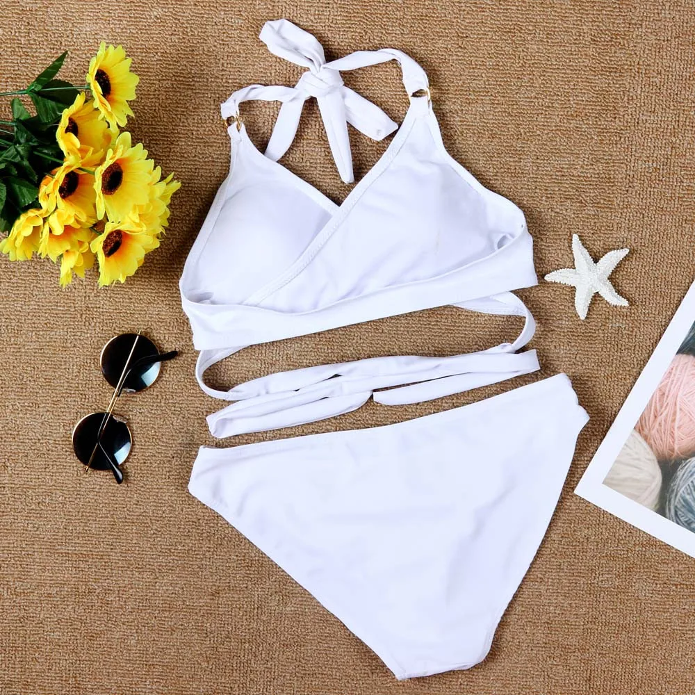 6 видов цветов! Сексуальный купальник Женский комплект бикини Одноцветный с