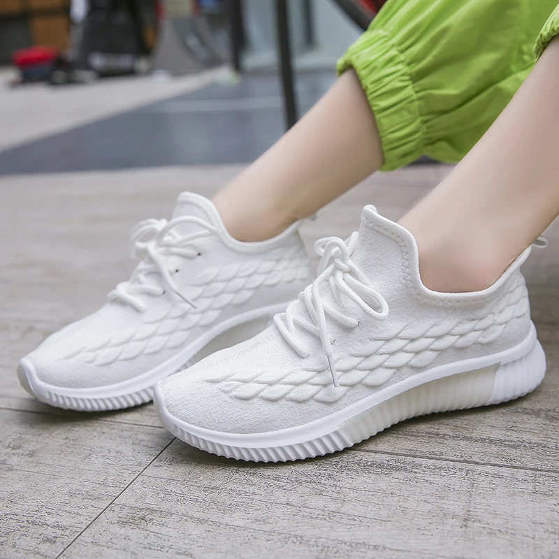 Women Sneakers Woven Mesh Breathable Student Lace-up Casual Shoes Comfortable sandalias mujer Ladies H30w | Обувь